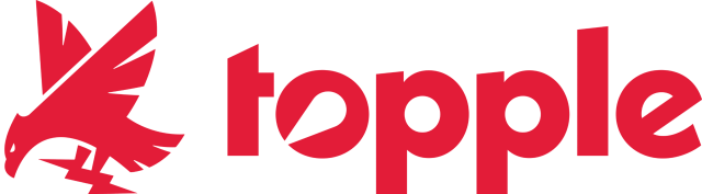 Topple Eagle Wordmark Horizontal Lockup_Red